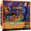 What size frame is required for the Creepy Corners Halloween 300 piece puzzle?